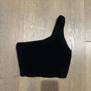 Babaton Black Ribbed Top